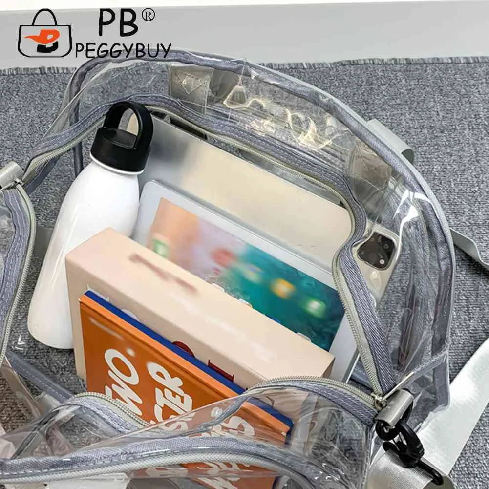 PVC Transparent Fitness Training Bag Large Capacity Hand Luggage Bag Lightweight Waterproof Clear Tote Bag Handbags for Camping