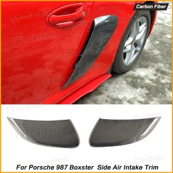 Real Carbon Fiber For Porsche 987 Boxster Side Air Intake Duct Vent Finish Exterior Trim Decoration Bodykit FRP2005-2011