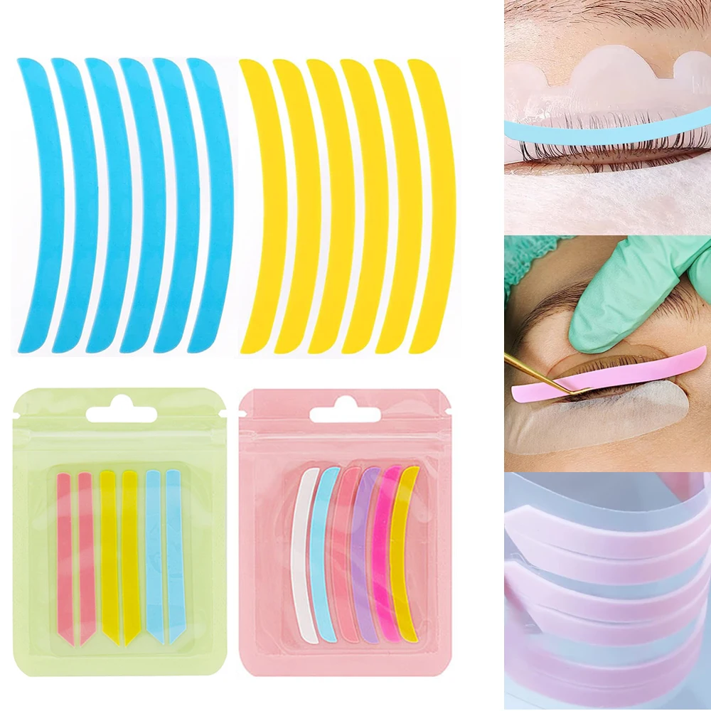 3 Pairs Lash Lift Pads Covers Tool Silicone Tape Eyelash Lift Rods Shields Lifting Eyelashes Curlers Roller Stripes Makeup Tools