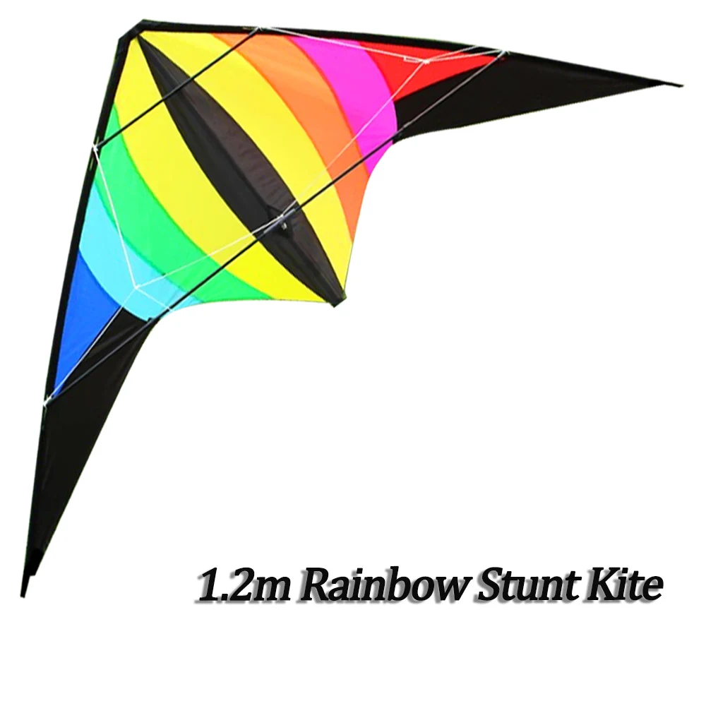 NEW Arrive 48 Inch Rainbow Professional Dual Line Stunt Kite With Handle And Line Good Flying Factory Outlet