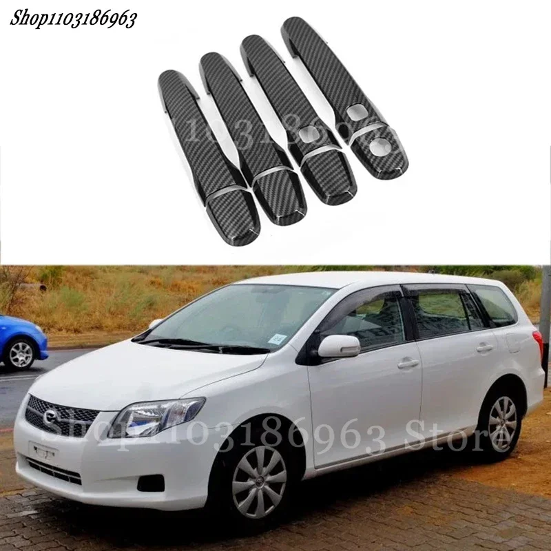 

Gloss Black Door Handle Cover Sticker Trim For Toyota Fielder 2008-2013 car Sticker Car-Styling Accessories Cover Auto Parts