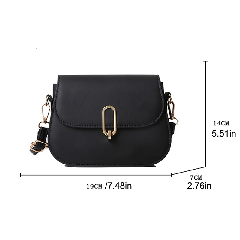 Mini Flap Crossbody Saddle Bag, Trendy PU Shoulder Bag, Women\'s Casual Handbag & Purse