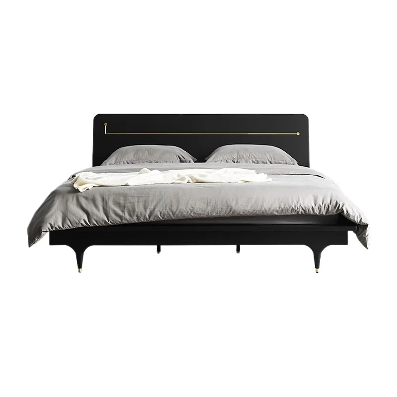

Solid wood bed master bedroom double bed 1.8m retro 1.5m walnut bed