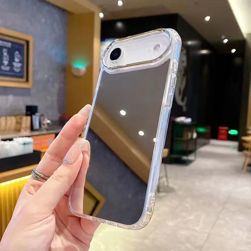 الصلبة عادي مرآة لوضع مساحيق التجميل جراب هاتف آيفون 17 16 15 14 زائد 13 12 11 برو ماكس للصدمات بولي TPU الوفير غطاء #5