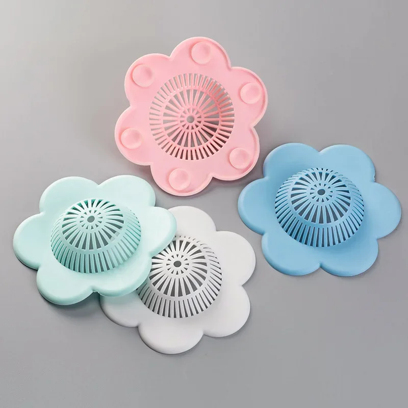 Hair Filter Sink Pad Kitchen Silicone Sink Collect Bath Stopper Floor Plug Strainer Drain Sewer Hair Filter