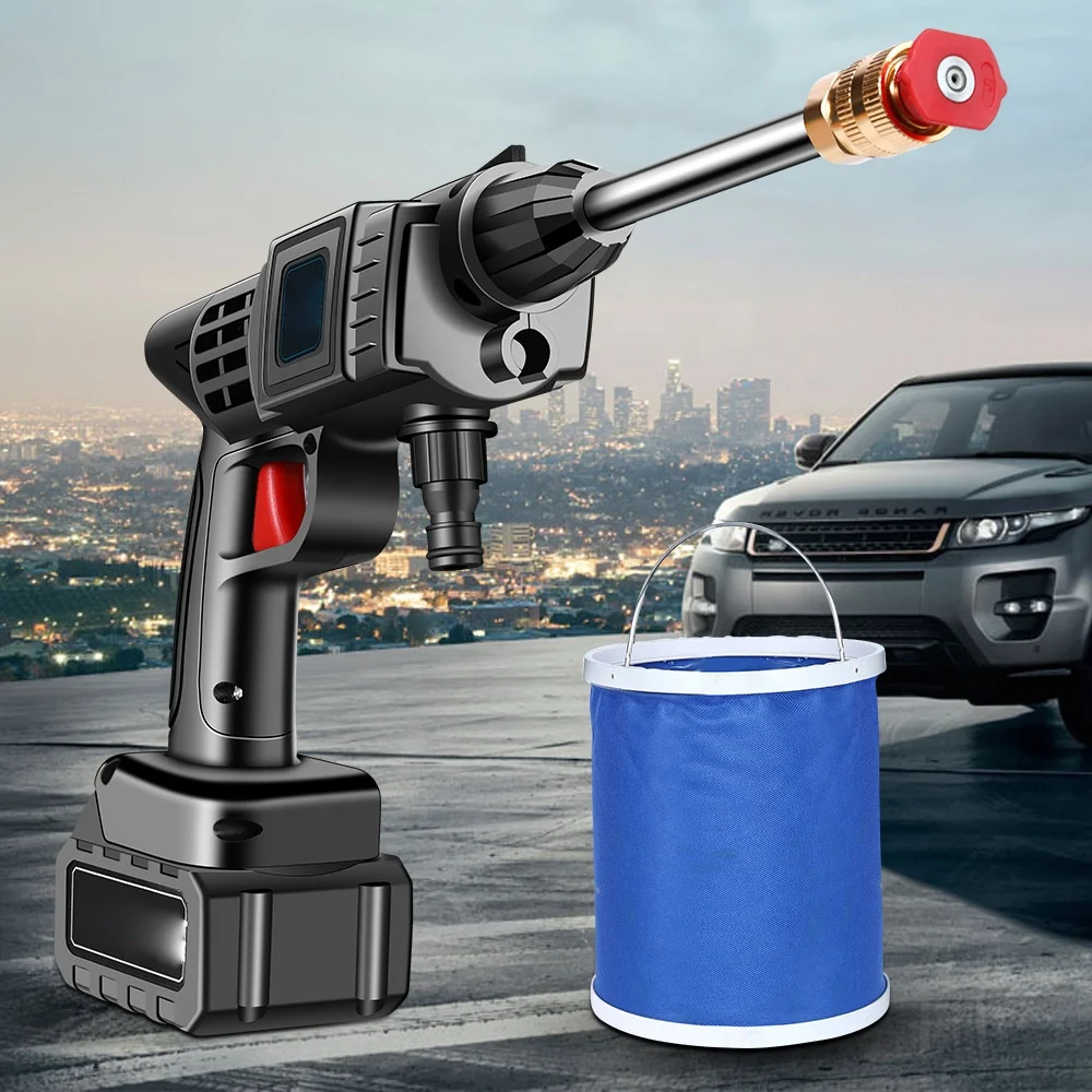 300W 60Bar Wireless High Pressure Car Wash Washer Gun Foam Generator Water Gun Spray Cleaner Car Washing Machine