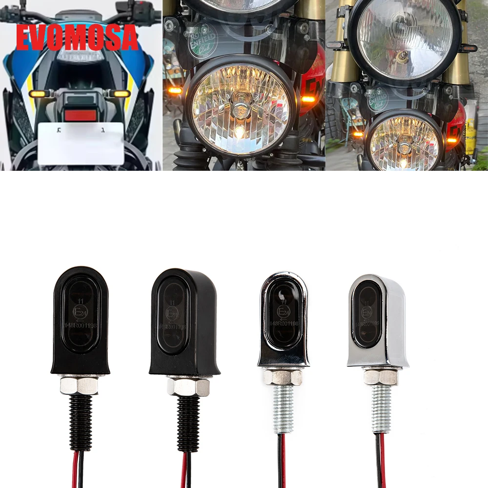 Universal 12V Flashing Turn Signals Mini Motorcycle LED Lights Rear Blinker Indicator Tail Light For Cafe Racer Honda BMW Yamaha