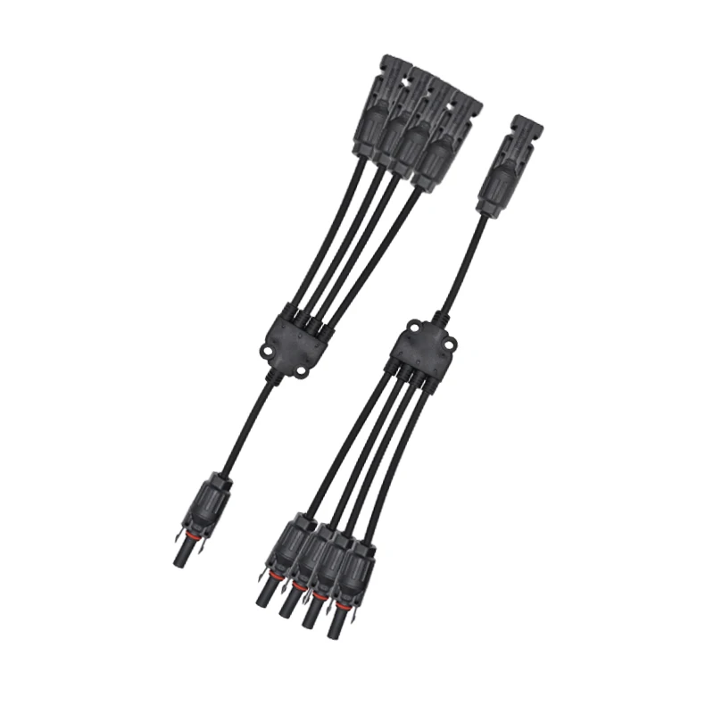 IP67 1000V DC 30A 1-to-4 Y-Branch Solar Connector, Copper PV Branch Accessories, Parallel Solar Parts for Solar Power Applicatio