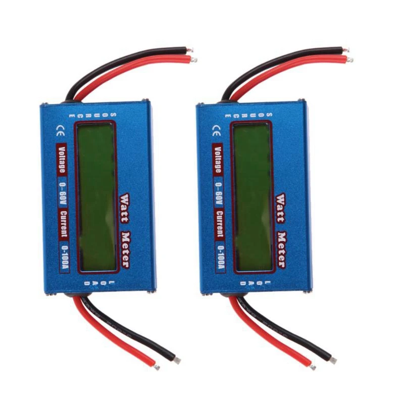 HOT SALE 2X Digital Wattmeter Watt Meter Power Meter DC 60V 100A Balance Voltage Battery Checker