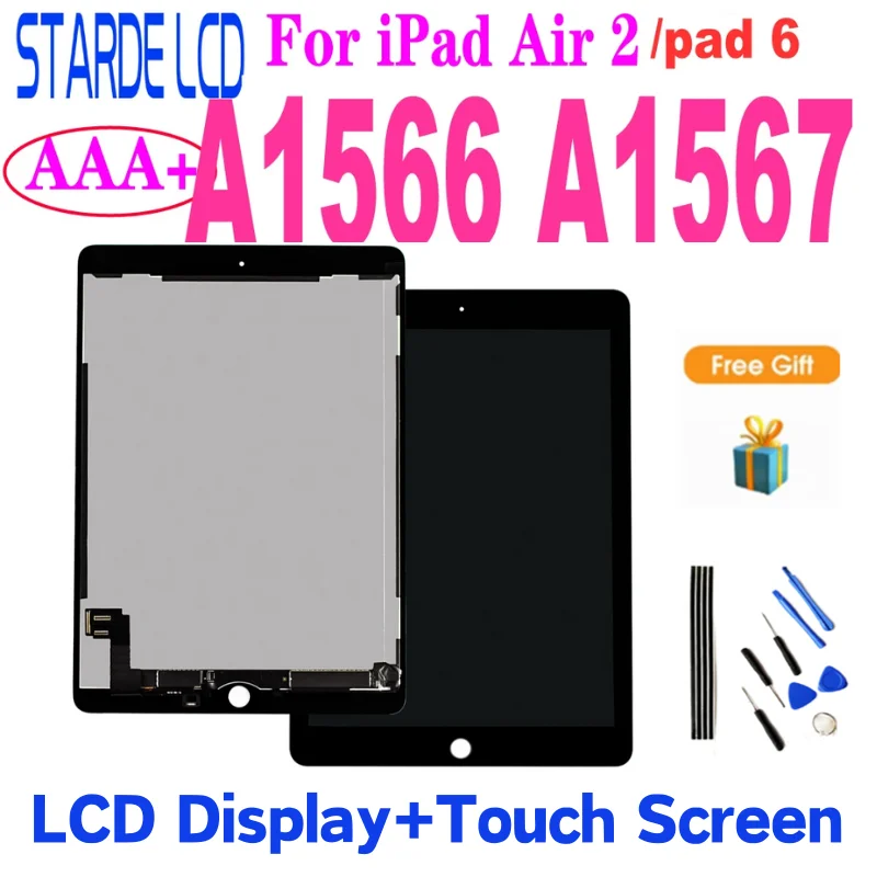 

9.7 inch For ipad Air 2 A1566 A1567 For ipad 6 LCD Display Touch Screen Digitizer Assembly Black / White Replacement Part