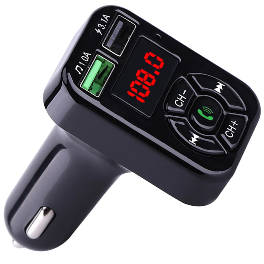 

Car Mp3 Music Player Wireless Radio Adapter Abs Portable Stable Connection Low Noise Design Charging Protection Long