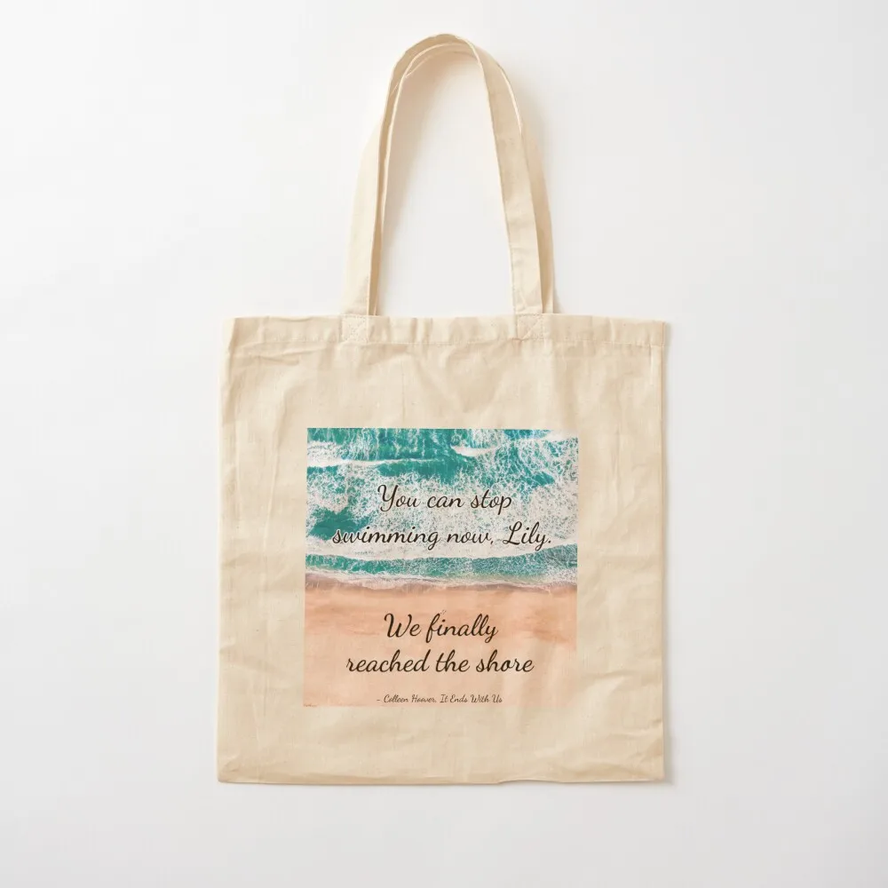 It Ends With Us quote with background Tote Bag shopper bag woman Canvas bag sac pour femme tote university