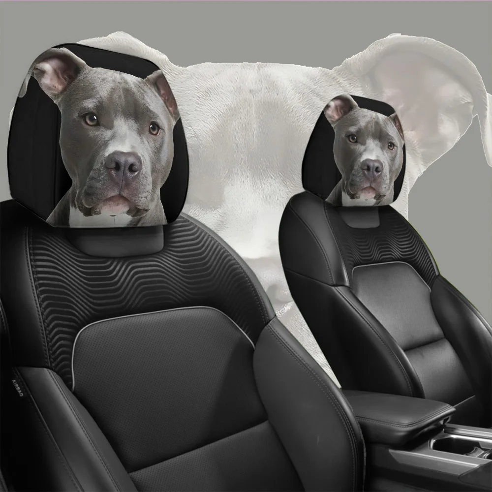 

Fierce Pit Bull Printed Car Headrest Covers Interior Decoration Suitable for Relaxing During Self-Driving Trips Car Decorations