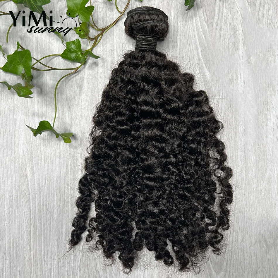 Yimisunny-Birmanês Encaracolado Pacotes de Cabelo Humano para Mulheres, Remy Malaysia, Trama, Extensão Curl, Cabeça Cheia, 3C, 4A, 3Pcs