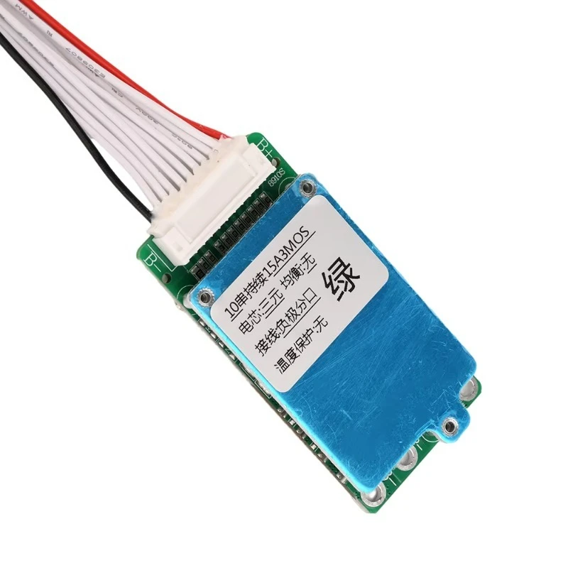 BMS 10S 36V 15A Lithium Ion Polymer 18650 Battery Charging Board with Short Circuit Protection Universal/Split Port for Electric