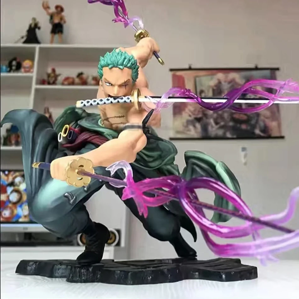 Figurine d'anime One Piece GK Roronoa Zoro Trois lames Sa-maximum Manga Anime Statue Figurine d'action Collection Modèle Jouet en gros