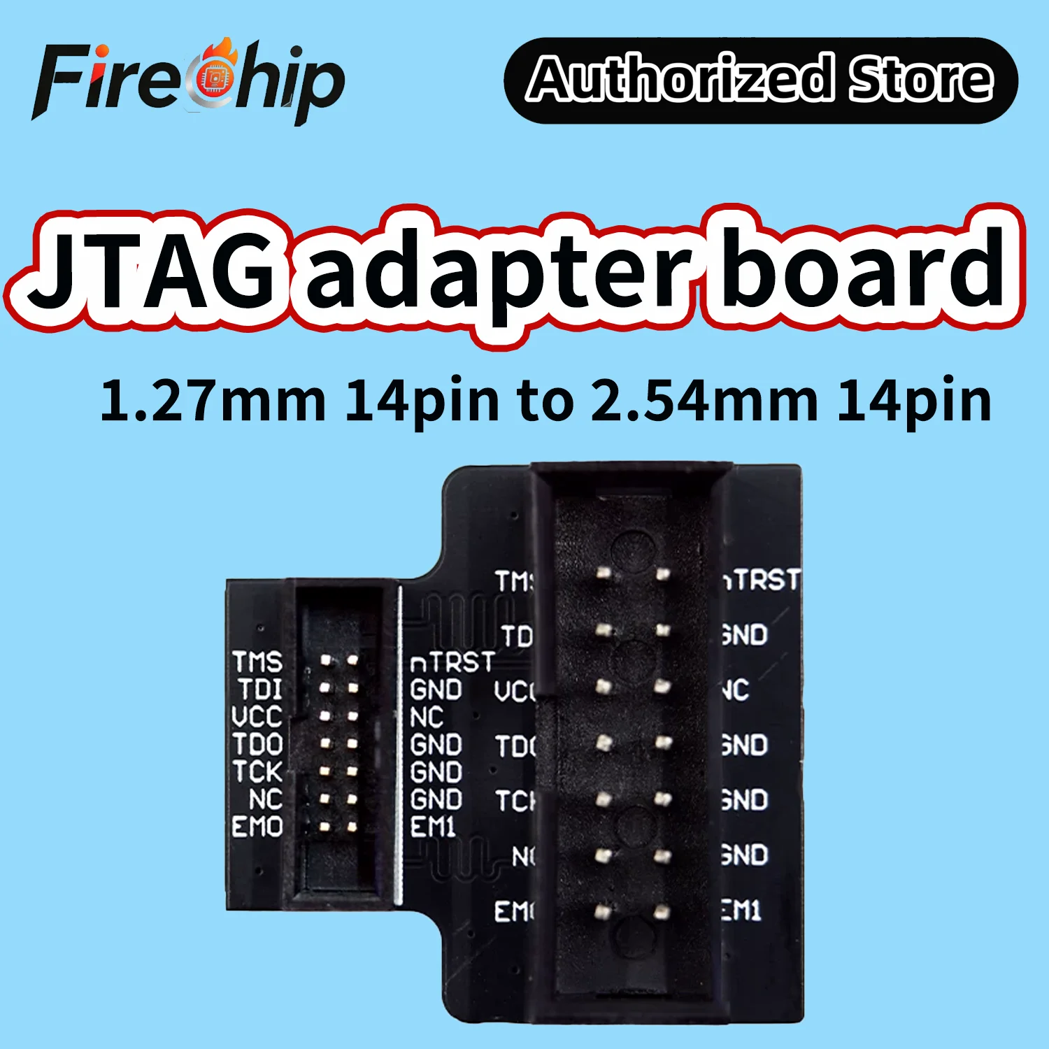 1.27mm 14P JTAG Adapter Board: 1.27mm 14-pin to 2.54mm 14-pin TI DSP 28335