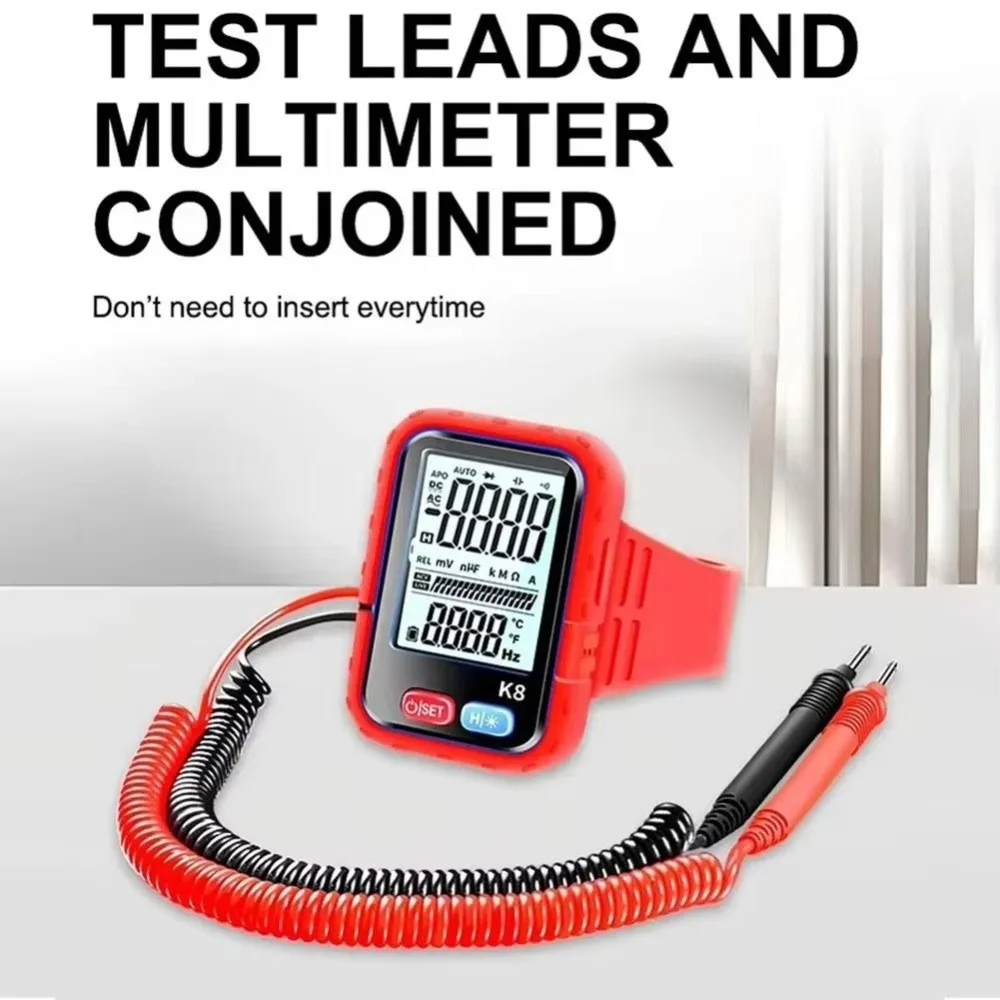 

New Portable Digital Wristband Multimeter Digital Display Wristband Design Resistance Tester Rechargeable Resistance Testing
