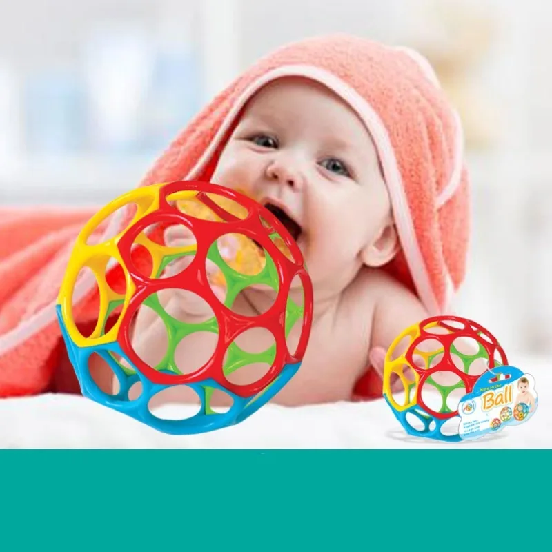 Babyrammelaars Speelgoed Kleurrijke Zachte Rubberen Bal Handbel Bijtring Hand Grijpen Oefening Spel Ontwikkelen Intelligentie Educatief Speelgoed