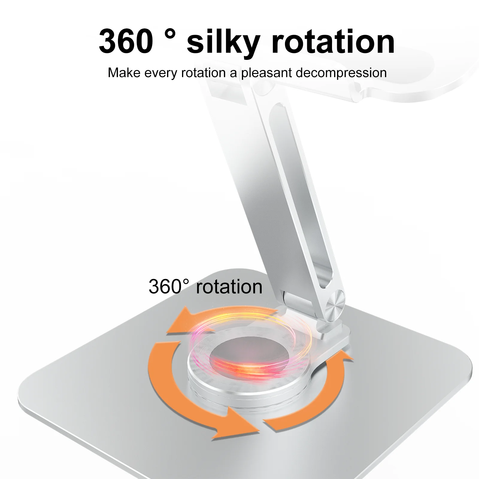 Premium Aluminum Laptop Stand: 360° Adjustable Rotation & Anti-Slip Silicone Base for Ergonomic Workspace Stability  - Image 5
