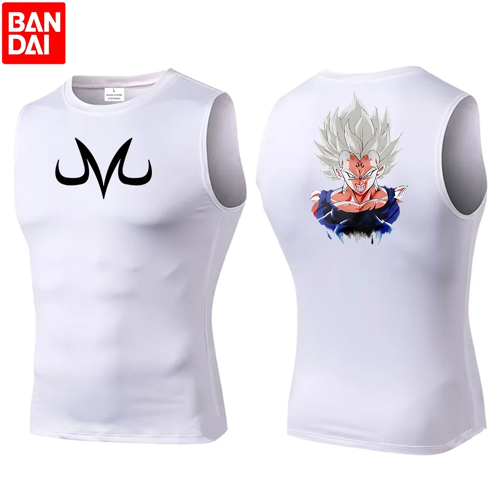 قمصان Dragon Ball للرجال للياقة البدنية وكمال الأجسام، ملابس رياضية للصالة الرياضية، سترات عضلية قابلة للتنفس، قمصان صيفية بدون أكمام باللون الأسود #3