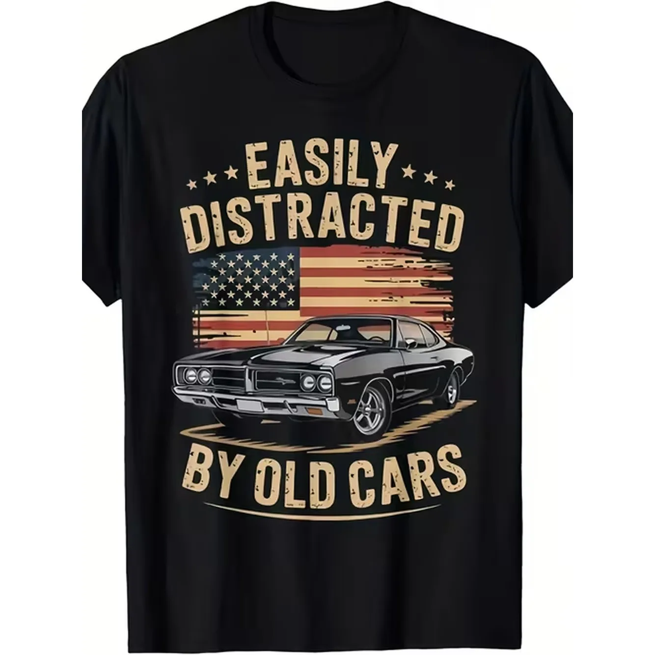 By Old Cars Guy Unisex T Shirt Crew Neck 2025 Summer Short Sleeved Printed Pure 220G Stretch Regular Fit