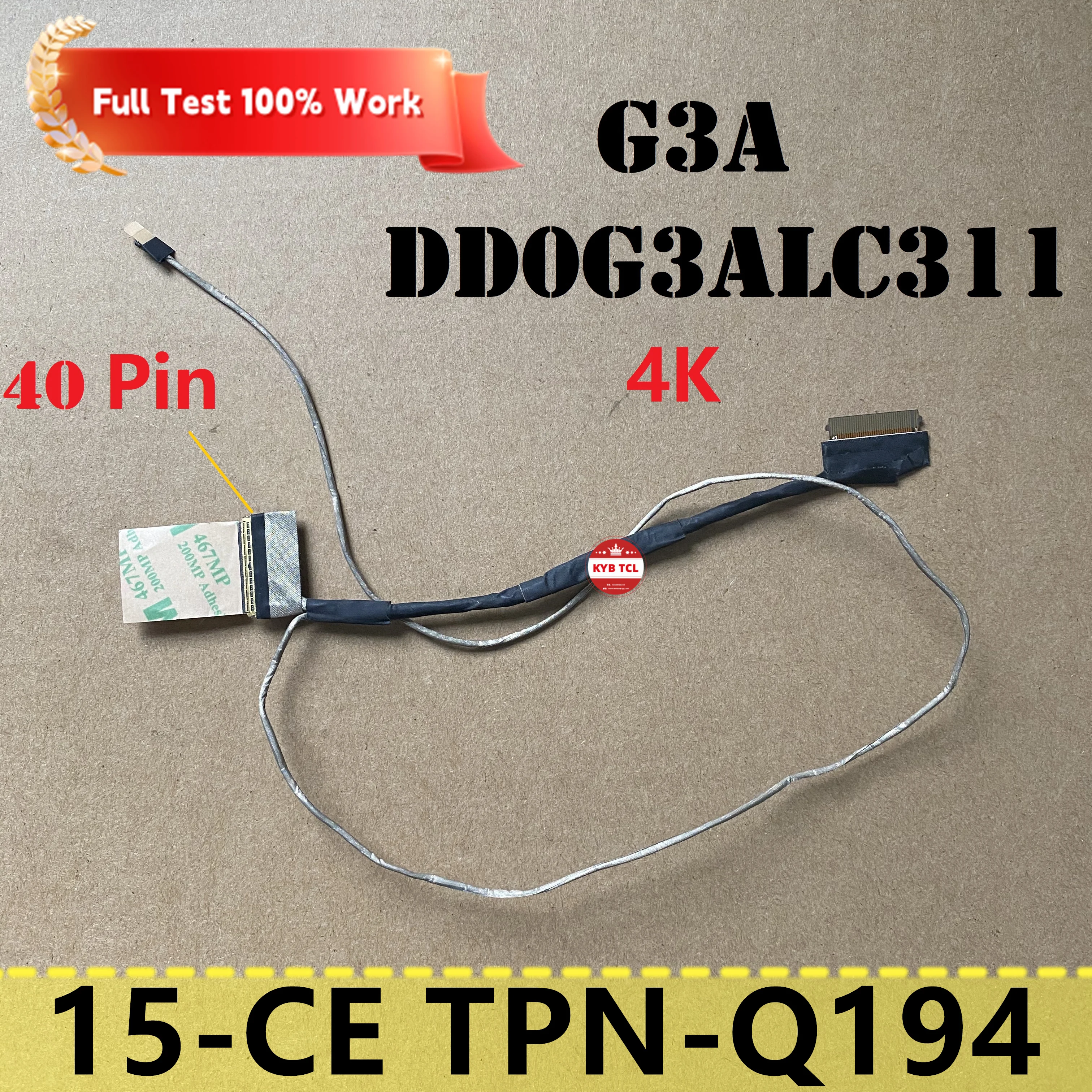 Laptop LCD Video Cable 40PIN 4K UHD Screen For HP 15-CE006TX 15-CE007TX 15-CE008TX 15-CE004TX 15-CE TPN-Q194 G3A DD0G3ALC311