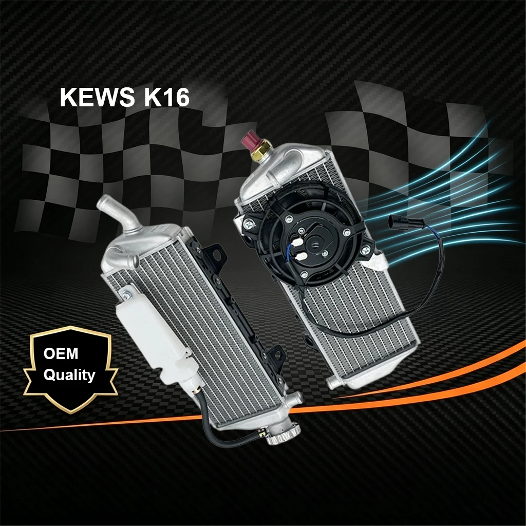 Off Road Motorcycle Engine Cooling Radiator Water Tank Replacement Parts Fit for KEWS K16 NC250 NC450 CBS300 MT250 NB300 NC300S