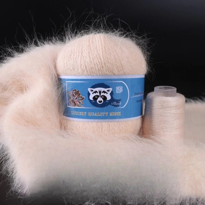 

Medium thick hand-knitted long hair mink velvet thread ball woven yarn DIY yarn ball mink velvet thread