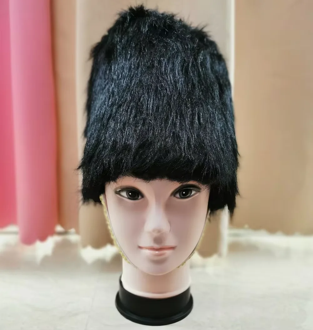 

Adults children black british soldier hat british guard cap royal soldier cap with fur winter fur bear hat english soldier hat