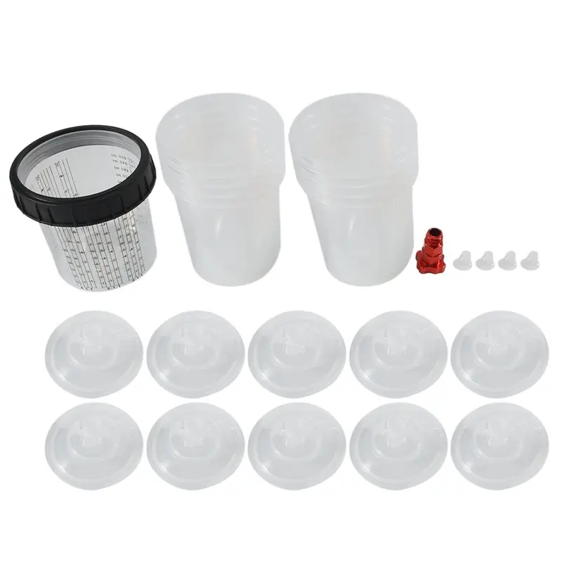 BHBD-600Ml Disposable Paint Cup With Connector Sprayer Cup Paint Mixing Cup Type H/O Quick Cup Spraying