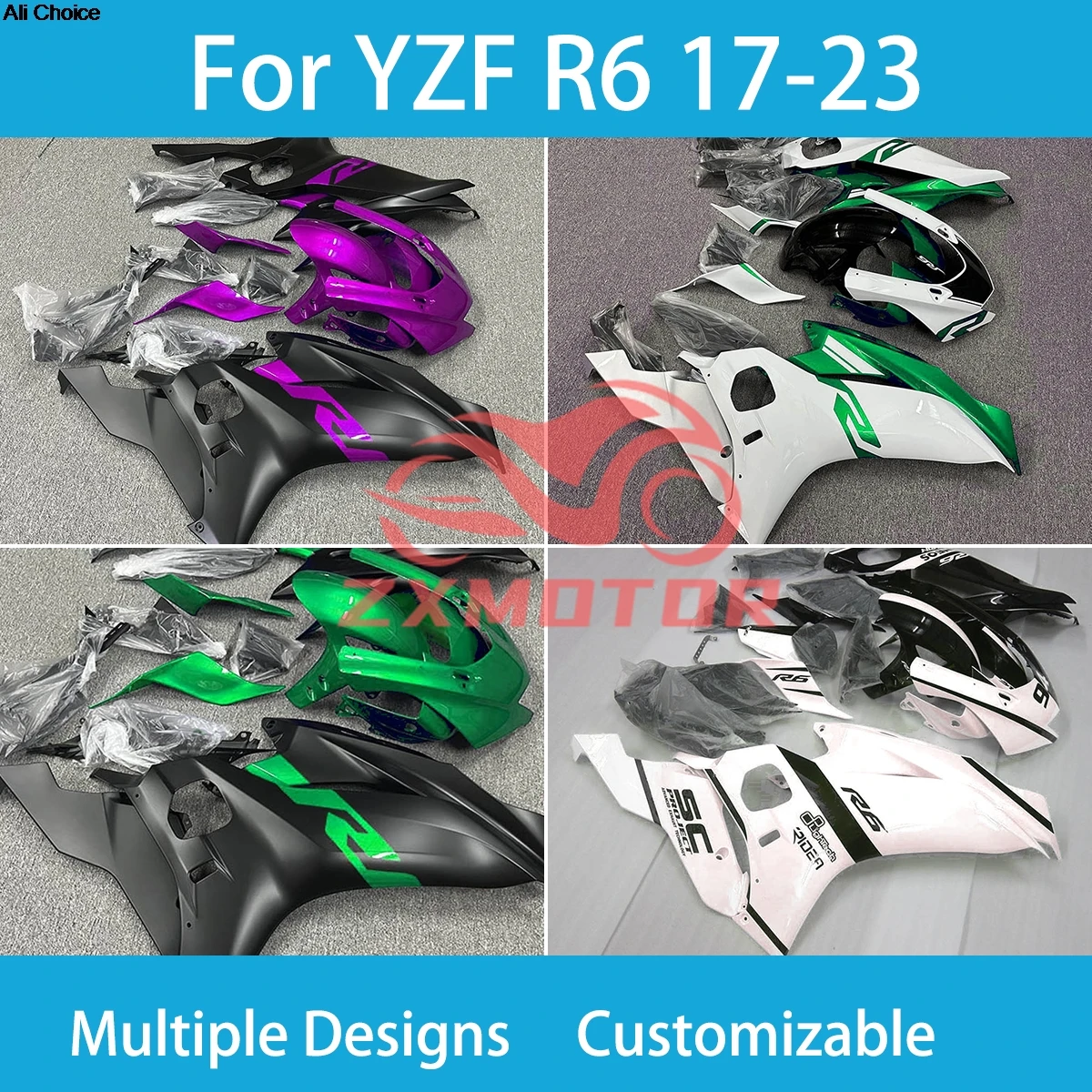 

Подходит для YAMAHA YZF R6 2017 2018 2019 2020 2021 2022 2023 настраиваемые обтекатели YZF-R6 17-23 комплект обтекателя крышки мотоцикла