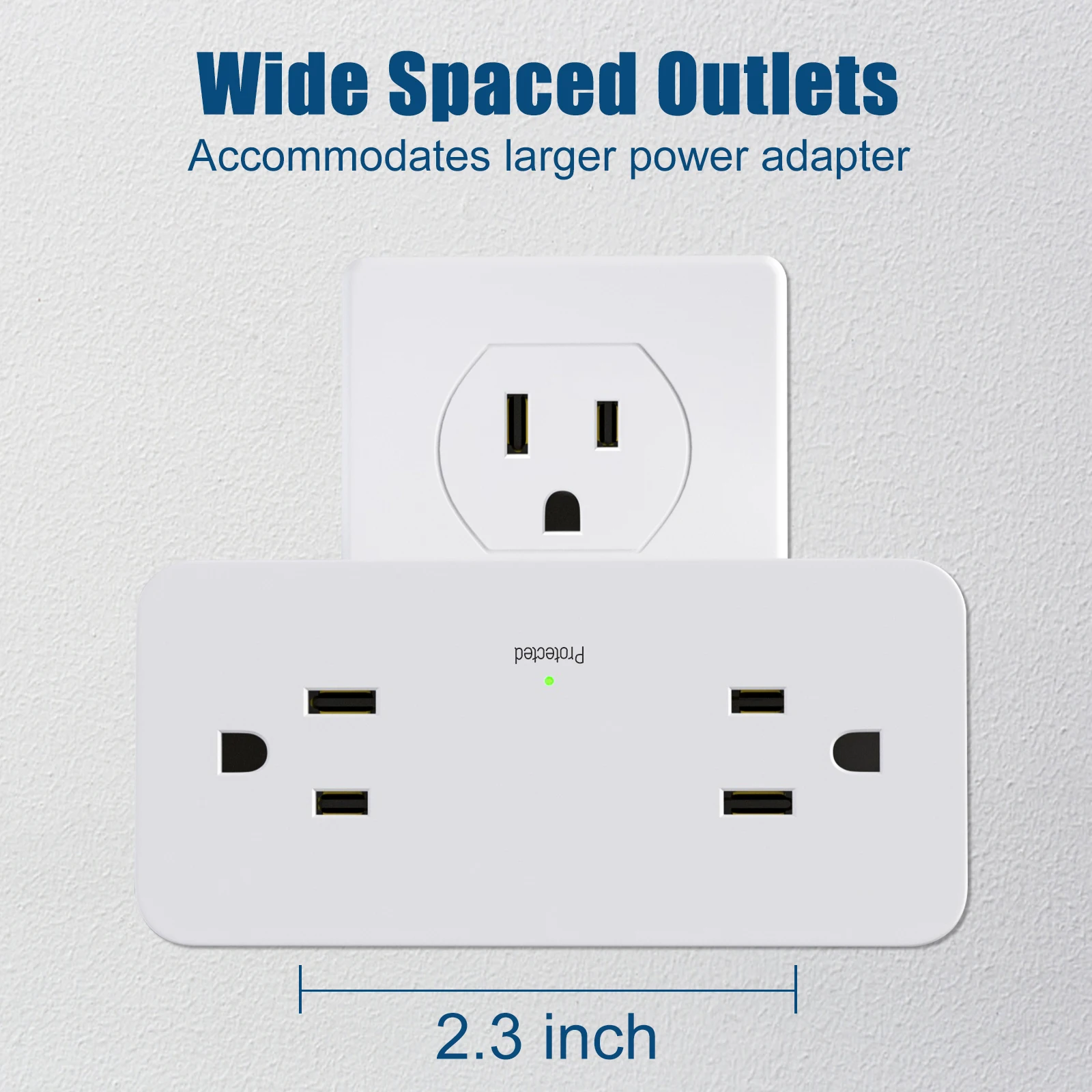 Multi Plug Power Strip Surge Protector 180 Degree Rotating Wall USB Plug Adapter Electrical Sockets Outlet Extender For Home