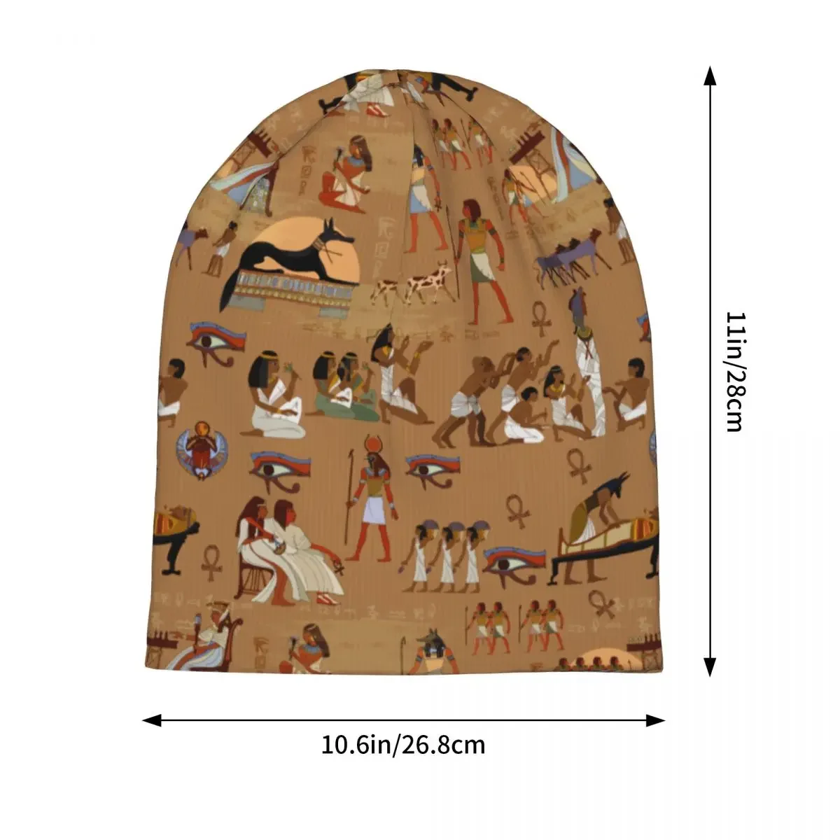 Unisex Ancient Egypt Murals Pharaohs History Culture Slouchy Beanies Outfits Vintage Egypt Hieroglyphic Carvings Bonnet Knit Hat