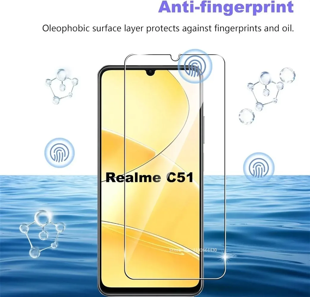 2-4Pcs  Protective Transparent Screen Protector for Realme C51 C53 C55 C35 Screen Protector Glass Film image 4