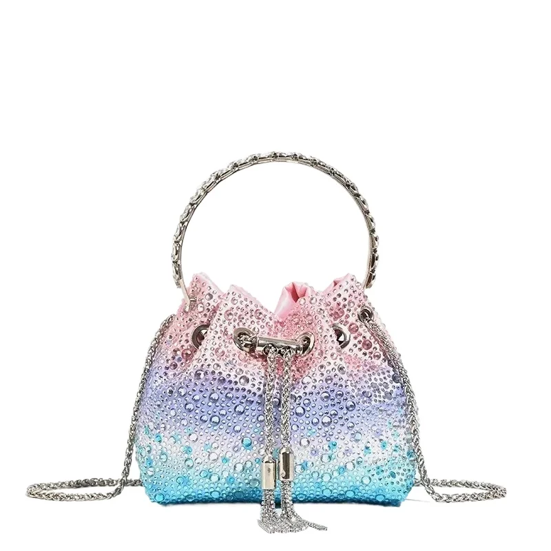 

Women's Bucket Bag Sparkly Crystal Rhinestone Sequin Chain Top Handle Shoulder Crossbody Evening Party Glamorous