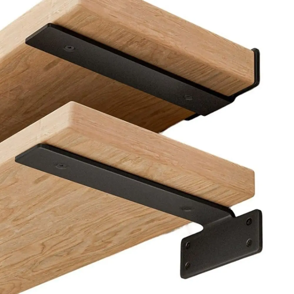 Thickened Floating Shelf Brackets Wall-Mounted Space-Saving Invisible L Bracke Heavy Duty Integrated Furniture Board Support