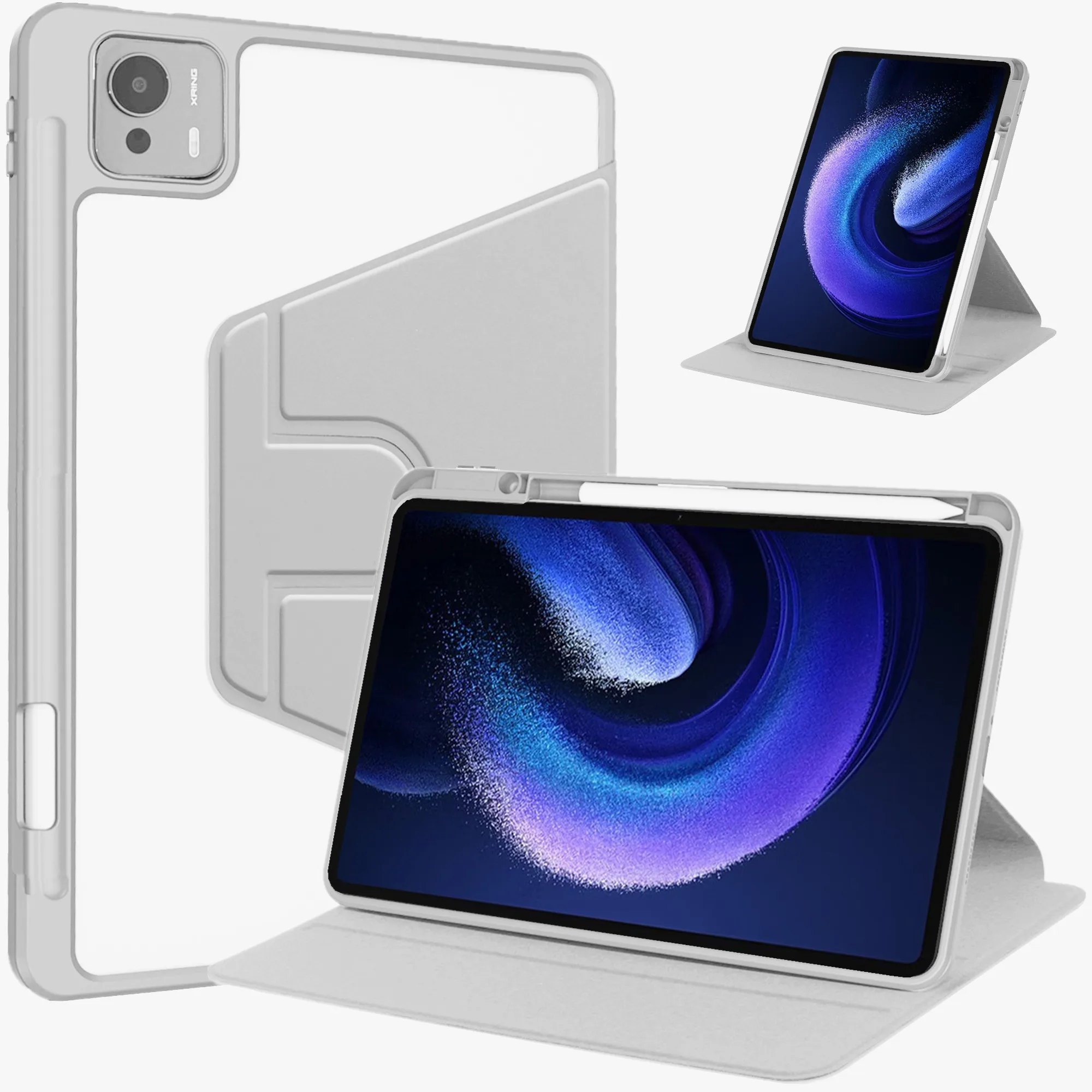 

For Xiaomi Pad 7 Ultra 2025 Case with Pen Holder 360 Rotating Acrylic Clear Hard Stand Cover For Xiaomi Pad 7 Ultra Case 14 inch
