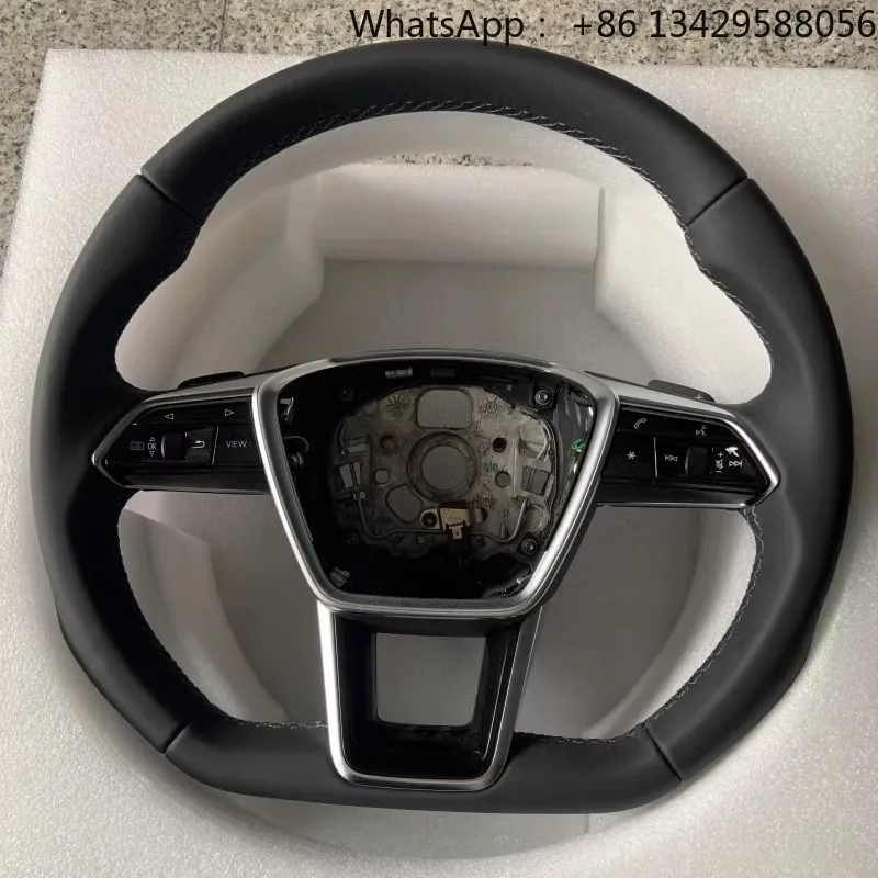 With Start Button S-Line  Alcantara Leather Paddle LED Steering Wheel for Audi TT R8 A4 A5 B8 B9 S4 RS6 A6 C7 RS Q5 Q6