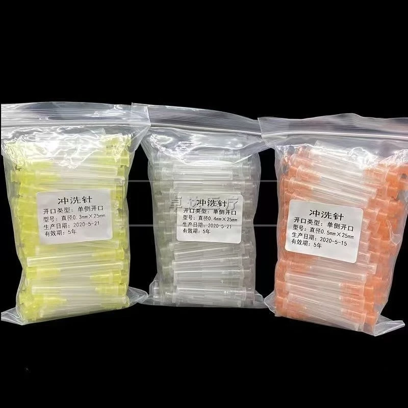 

100pcs Dental Oral Disposable Endoscopic Rinse Needle End Closed Side Cut Unilateral Bilateral Open Root Canal Rinse Needle