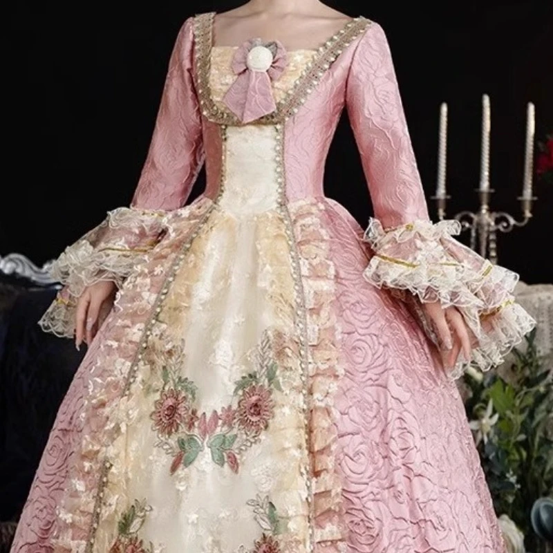 ศาลยุโรปขุนนางชุดหญิงยุคกลาง Retro Gorgeous Photo Catwalk STAGE เครื่องแต่งกาย Robe De Cérémonie Femme