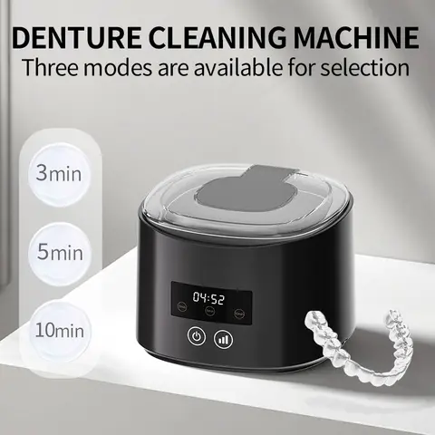 超音波洗浄器 義歯 リテーナー 歯列矯正器具 ジュエリー用 - ポータブル 45kHz USB デンタルポッド UVライト付き トラベルケース付き 男女兼用ギフト