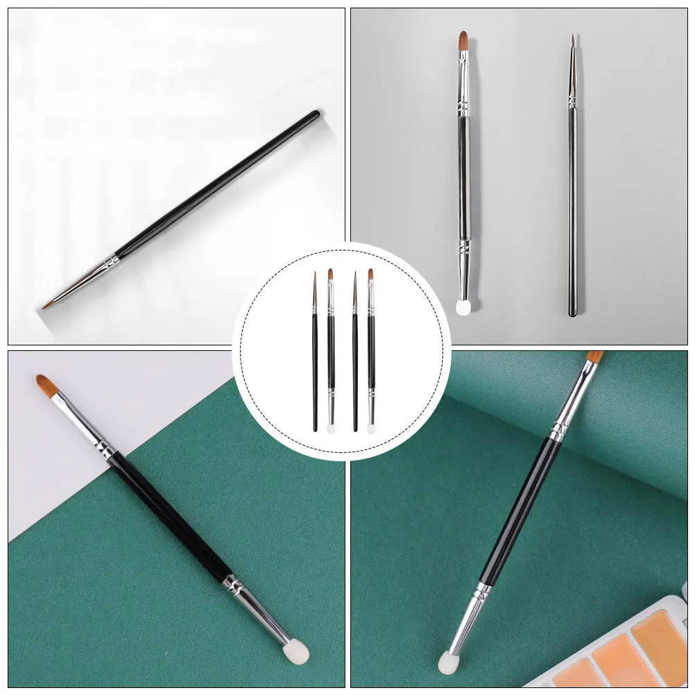 4 Uds. Brochas de maquillaje corrector esponja suave de doble cabezal herramientas portátiles para ocultar la cara corrección de círculos oscuros viaje