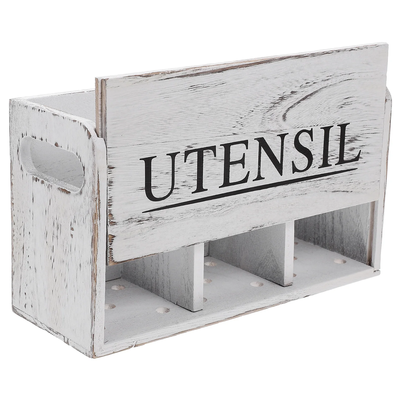 

Kitchen Knife and Fork Storage Basket Cooking Utensils Organizer Cutlery Desktop Box Countertop Holder Drawer Pine Wood Party