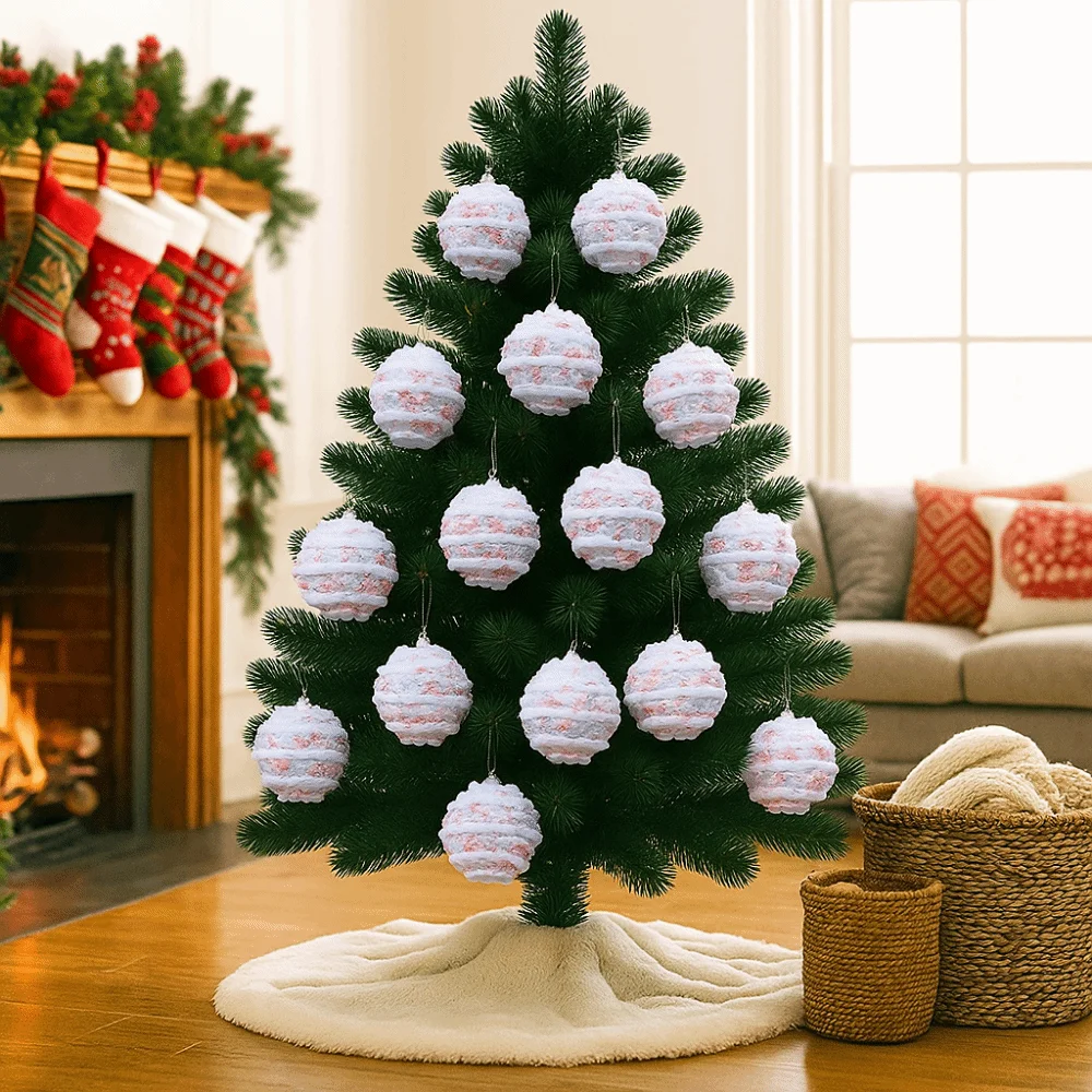 

6CM Foam Christmas Balls Red White Colorful Christmas Tree Pendant Decorative Reusable Christmas Hanging Balls Shopping Malls