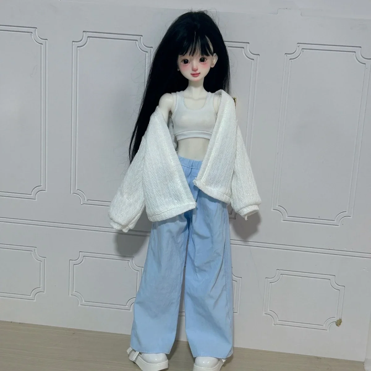1/4 ملابس الدمية تناسب 45 سنتيمتر Bjd دمية ملابس خارجية ، سترة سترة ، سراويل تقليدية فستان اللعب منزل إكسسوارات دمي ، لا دمية