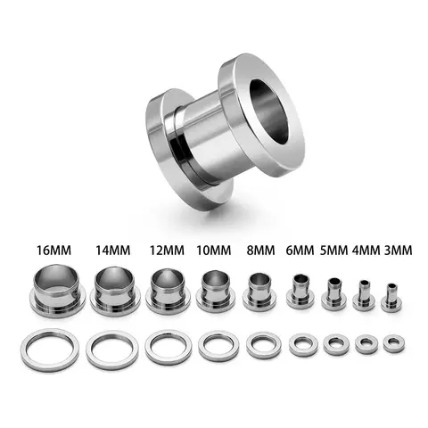 1 पीस कान सुरंग प्लग टाइटेनियम कान विस्तार 3-25 मिमी कान गेज स्ट्रेचिंग किट स्क्रू फिट मांस फैलाव कान विस्तारक छेदन 10 best sales कान खींचने वाली किट - №7
