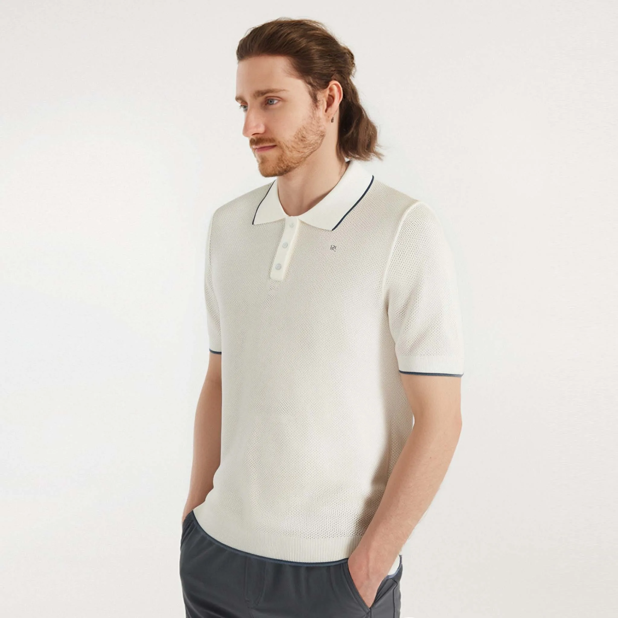 New Mens Polo Shirts Cotton Mens Casual Short Sleeve Tops Knitted Embroidery Soft T-Shirts Daily 2025