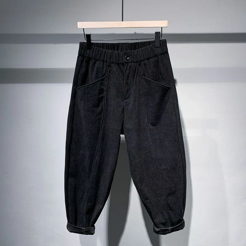 New Autumn/Winter Fashion Brand Japanese Vintage Corduroy Work Dress Pocket Loose and Versatile Handsome Casual Men\'s Pants