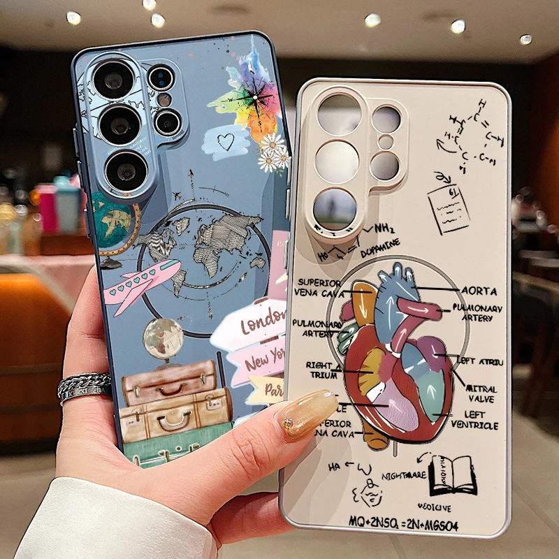 

Cartoon Heart Airplane Print Magnetic Phone Case For Samsung Galaxy S26 S25 Ultra Edge S24 S23 FE A57 A17 A56 A37 A16 A55 Cover